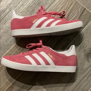 Pink suede Adidas Gazelle. Boys 4, women 5.5